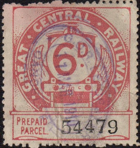 Great Central Railway Parcel Post Locomotive 1st Issue 6d Perforated